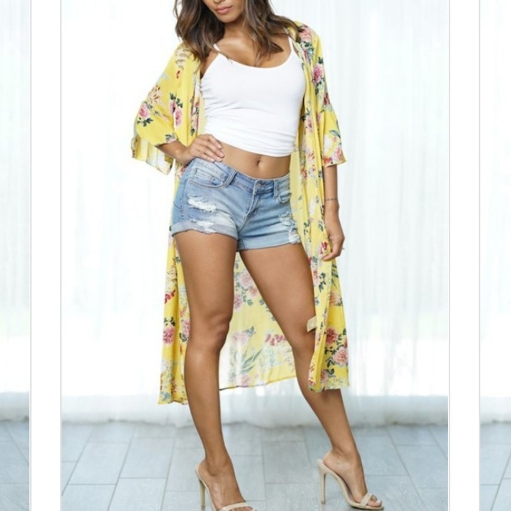 Yellow Floral Kimono